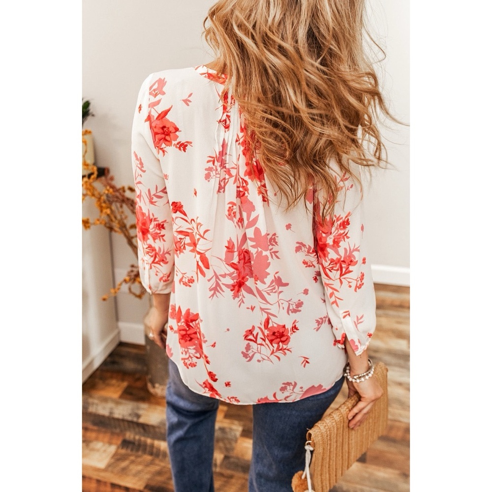 White Floral Blouse - Picture 2 of 2